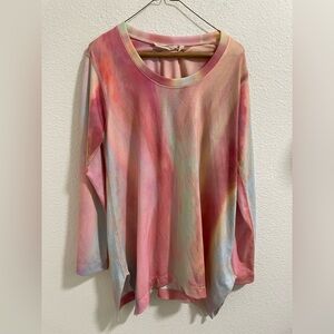 Soft Surroundings Pastel Tie-Dye Long Sleeve Top